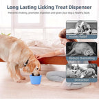 Dog Slow Feeder Lick Bowl, Non-Slip Licking Treat Dispenser, Slow Feeder Dog Bowls for Small Medium Large Breed Dogs, Anxiety Relief & Anti-Choking, BPA Free Silicone (Light Blue, 1.6 Cup)