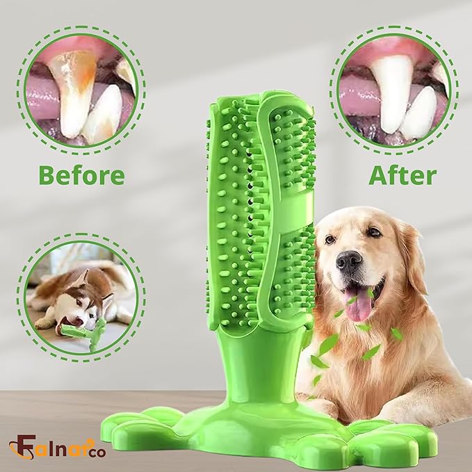 Chew Toy for Dog Toothbrush Stick Dog Toys for Aggressive Chewers Interactive Toys Treats Tough Toy to Keep Them Busy Chew for Small Dogs (Green, M)