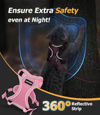 Halypet Cat Harness and Leash Set [MAX Safety 4th-Gen Upgrade] Escape Proof Adjustable Cat Leash Comfortable Soft Vest Easy to Wear Kitten Harness with Reflective Strip for Cats Walking, XS Pink