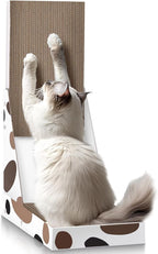 ComSaf Cat Scratcher L Shape, 25" Cat Scratching Post for Indoor Cats Adults with Cat Scratch Box and Cat Sratching Board, Vertical Wall Cat Scratch Pad Bed