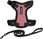 Voyager Escape-Proof Step-in Lock Cat Harness & 5ft Neoprene-Handle Leash Set All-Weather Mesh with Reflective Stitching for Small to Large Cats by Best Pet Supplies, Pink/Black Trim, XS