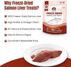 Freeze-Dried Salmon Liver Treats for Dogs & Cats, High Protein, Grain-Free, Single Ingredient, Healthy Training Snacks, Freeze Dried Salmon Dog & Salmon Cat Treats, 150g (5.3oz)