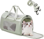 Large Cat Carrier Soft,Dog Carrier Airline Approved with Soft Sided,Dog Carriers for Small Dogs,Mesh Pet Carrier Holds up to 20lbs,Green