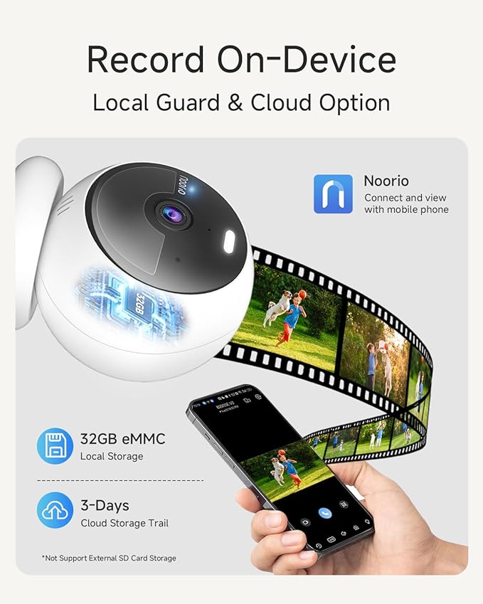 Noorio Security Cameras Wireless Outdoor/Indoor Magnetic, 2K Cameras for Home Security Battery Powered, AI Motion Detection 2.4G WiFi Security Camera Outdoor, Free Local Storage MagCam, B210-SE