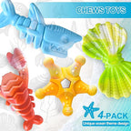 KXK Durable Dog Chew Toys for Aggressive Chewers Large Medium Small Breed, Tough Dog Toys for Large Medium Small and Puppies Teeth Cleaning, Pet Toy with Durable Nylon (New-4 Pack)