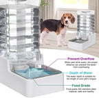 Automatic Dog Water Dispenser: White 9L Stainless Steel Gravity Feeder - BPA-Free Large Capacity for Pets