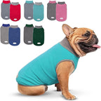 cyeollo 2 Pack Fleece Dog Sweater Stretchy Reflective Stripe Sweatshirt Pet Clothes Lightweight Dog Sweaters for Small Dogs Boy, Teal & Grey XL
