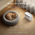 Petcube Pet Water Fountain | Automatic Wireless Water Fountain for Cats and Dogs with Ceramic Bowl, Easy to Clean, 4-Layer Filtration, in-App Filter Control, LED Light, Quiet Pump, Battery Operated
