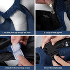 FEimaX Dog Carrier Backpack Pet Legs Out Front Cat Travel Bag, Adjustable Puppy Backpacks Carriers Hands-Free for Small Medium Dogs Cats Hiking Traveling Camping Daily Walking (Medium, Navy)