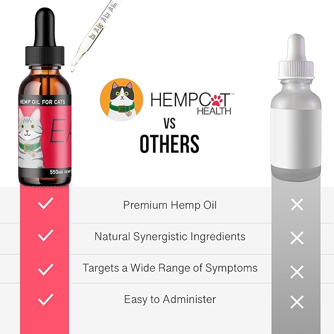 Ease for Cats - Natural Cat Hemp Oil for Mobility & Joint Support - Senior Cat Wellness Drops for Hip & Joint Comfort