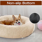 JOLLYVOGUE Dog Bed, Calming Anti-Anxiety Large Dog Bed, Fluffy Donut Cushion for Medium and Large Pets (27"/30"/36")