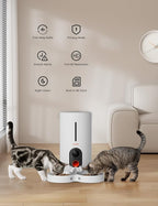 WOPET Automatic Cat Feeder with Camera for Two Cats, 5G WiFi Dog Feeder, 1080p HD Automatic Pet Feeder with Night Vision for Cat & Dog, SD Card Storage & 2-Way Audio