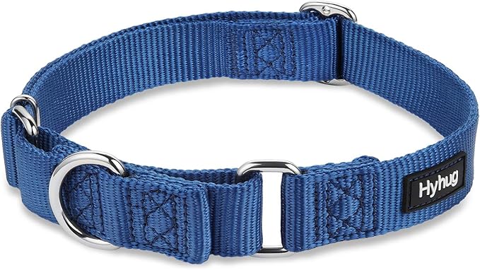 Hyhug Martingale Collar for Dogs Large Blue |Escape - Proof Heavy Duty Nylon Durable No Pull, Ideal for Training & Daily Walks