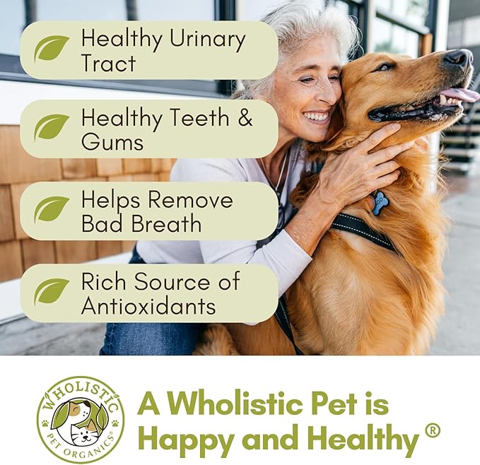 Wholistic Pet Organics WholeCran Intense: Organic Cranberry Powder for Dogs Urinary Tract Support Kidney Support for Dogs UTI Treatment Vitamin C and Antioxidants Dog Incontinence Product