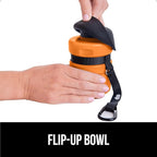 GORILLA GRIP Dog Water Bottle, Portable Water Bowl Dispenser for Dogs, 20 oz Leak Proof Pet Travel Squeeze Bottles, Food Grade Silicone, To Go Puppy Essentials, Hiking Camping Trip Accessories, Orange