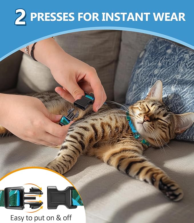 Halypet Cat Harness and Leash Set, Escape Proof [3 in 1 Adjustable & Lightweight] Cat Harness, Soft Comfortable Kitten Harness for Cats Safe, Easy to Wear, Outdoor Walking Travel