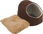 GOOPAWS Cat Cave for Cat and Warming Burrow Cat Bed, Pet Hideway Sleeping Cuddle Cave (Brown-2)