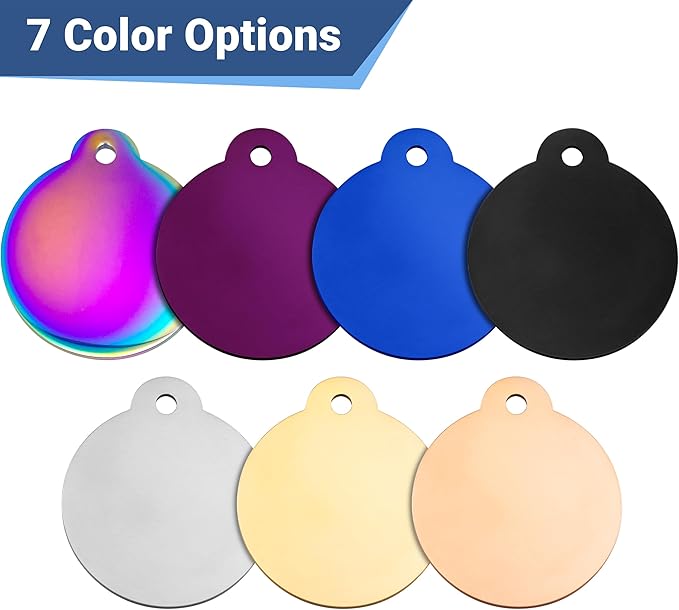 GoTags Dog Tags Personalized Engraved Pet ID Tags, Stainless Steel, Front and Backside Engraving, Available in Bone, Round, Heart, Bow Tie and More, Small and Large Dog and Cat (Pack of 1)