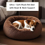 Comfort Donut Dog Bed for Small Dogs, Cat Bed & Pet Bed for Indoor Use, Medium Size with Soft Plush, Round Dog Beds for Large Dogs and Cats