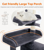 Made4Pets Cat Tree 54in Cat Tower for Indoor Cats Kitten Tree Multi-Level Cat Tree with 2 Condo Furniture Activity Center with Scratching Posts Funny Toys Kittens Pet Play House, Dark Grey