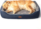 Orthopedic Dog Beds for Medium Dogs, Durable Egg Crate Foam Sofa Dog Bed wit Washable Removable Cover,Waterproof Lining,Pet Bed for Large Dogs (Navy Blue-Velvet, 39.4" L x 31.5" W x 7.4" Th)