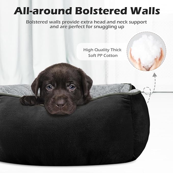 INVENHO Small Dog Bed Rectangle Washable Orthopedic Soft Calming Sleeping Durable Pet Cuddler with Anti-Slip Bottom