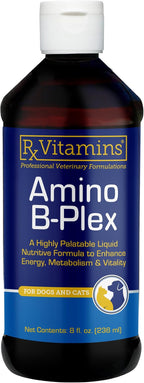 Rx Vitamins Amino B-Plex Cat & Dog Supplement - Vitamin B Complex Liquid Plus Amino Acids for Dogs & Cats - Appetite Booster and Cat & Dog Weight Gainer - Supplements & Vitamins - 8 oz