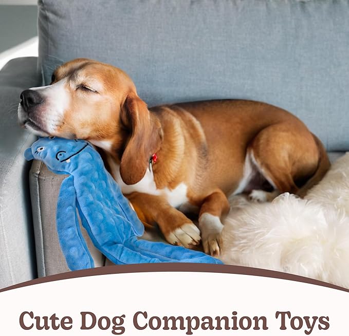 SHARLOVY No Stuffing Dog Toys Squeaky for Large Dogs, Crinkle Puppy Teething Toys to Keep Them Busy, Plush Interactive Doggie Long Lasting Chews for Aggressive Chewers