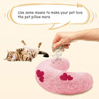 ucho Cats Kitten Pillow Cat Nap Plush, Kitty Purr Soothing Plush Cat Toy,Soft Fluffy Warming Pillow, Pet Calming Toy for Joint Relief Sleeping Improve (Pink)