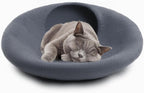 Woolygon Premium Wool Cat Cave Bed - Felt Cat Cave Handmade from 100% Merino Wool, Eco-Friendly Felt Cat Bed for Indoor Cats and Kittens