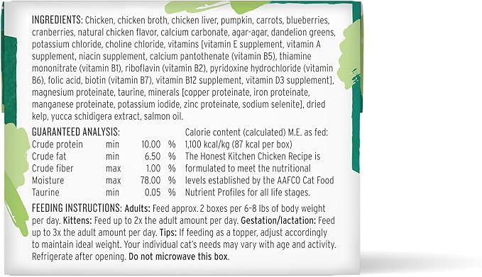 The Honest Kitchen Câté™ Grain Free Chicken Pâté Wet Cat Food, 2.8 oz x12