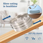 Stainless Steel Slow Feeder Dog Bowls – Non-Slip Metal Dog Bowl for Large & Medium Breeds, Puppy Puzzle Feeder – 2 Cup Capacity for Small to Big Pets – Durable Slow Feed Dog & Cat Food Dish