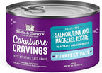 Stella & Chewy's Carnivore Cravings Purrfect Paté - Premium Grain-Free Wet Cat Food - Salmon, Tuna & Mackerel Recipe - High Protein with Bone Broth - Perfect for Picky Eaters - 5.2oz Cans (24 Pack)