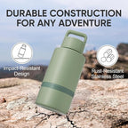Insulated Dog Water Bottle with Travel Bowl, Dog Lover Gift, Portable Water Bottle Dispenser, Accessories for Car, Hiking, Camping, Outdoor, Leak-Proof, Detachable (Sage Green)
