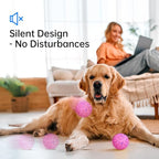 Smart Interactive Dog Toy, Automatic Moving, Bouncing and Stimulation, Silent Foam Material, IP54 Waterproof Rating, Active Rolling,Dog Ball for Medium and Large Dogs,Dog Birthday (Pink)