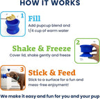 PUPCUP Frozen Dog Toy with Suction Base, Licking Enrichment Toy for Boredom, Fillable and Freezable, Mess-Free and Non-Slip Dog Toy