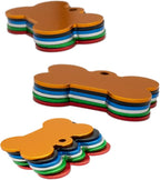 Aluminium Blank Bone Shape Dog ID Tags Pet ID Tags Number Tag with Key Ring 30pcs (Mixed Color)