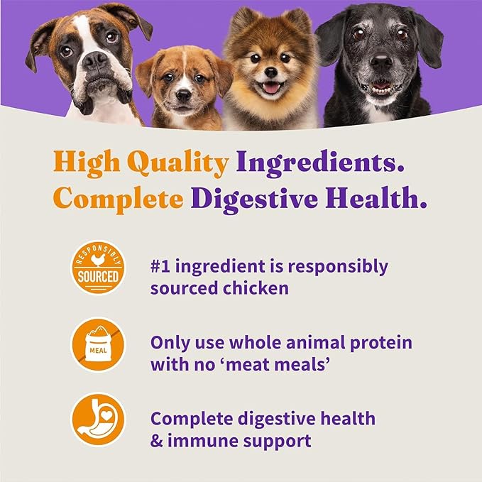 Halo Holistic Small Breed Dog Food, Cage Free Chicken & Brown Rice Recipe, Healthy Grains Dry Dog Food, Complete Digestive Health, 3.5 lb Bag