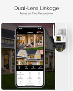 VSTARCAM 3MP+3MP Outdoor Security Camera, 2K Dual Camera, 360° Pan & Tilt, Custom Alarm Sound, Full Color Night Vision, 2-Way Audio, 2.4GHz WiFi, PIR Motion Sensor,Real Time Notifications