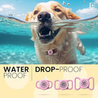Waterproof AirTag Dog Collar Holder for Apple Tracker QR Code Case Pink