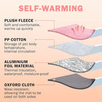 SCENEREAL Self Warming Cat Bed, Heated Cat Bed Mat for Cats Small Dogs, 2 in 1 Soft Plush, Washable Pet Pad for Indoor Outdoor Kitten Puppy, Pink 28" x 24"