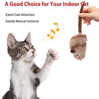 Gigwi Chirping Bird Cat Toy Set, Interactive Chasing Toy for Indoor Cat, Motion Activated Kitten Play Toys, Squeaky Cats Animal Feather Toy for All Breeds Cats Kicker