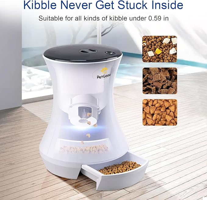 Automatic Cat Food Dispenser, 3.2L Automatic Timed Cat Feeders for Dry Food, Up to 20 Portions 4 Meals Per Day, Pet Feeder for Cats/Dogs