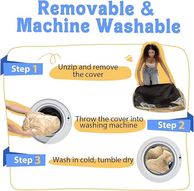 Washable Orthopedic Large Dog Bed -XL Large Dog Bed with Removable & Waterproof Cover Pet Beds with Foam Support for Big Size Dogs with Bolster