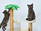 LUCKITTY Small Cat Scratching Posts Kitty Coconut Palm Tree-Cat Scratch Post for Cats and Kittens - Natural Jute Sisal Scratch Pole Cat Scratcher (Post &Hammock)