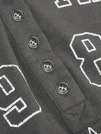 Xineicy Women's Y2K Long Sleeve Henley Tops Casual T-Shirts for Women Slim Fit Vintage Graphic Crop Tops