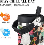 Cat Tumbler with Lid and Straw 30oz Stainless Steel Cute Water Bottle Cup Funny Gifts for Women Girls