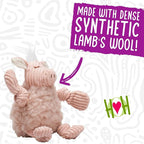 HuggleHounds Knottie Plush Dog Toy - Dog Stuffed Animal Toy, Puppy Toys, Squeaky Dog Toy for Small, Medium & Large Dogs, Soft Fleece, Durable Plush to Keep Them Busy - Penelope Pig, Large