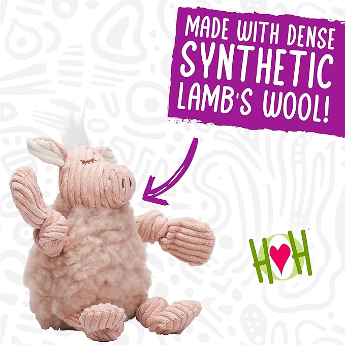 HuggleHounds Knottie Plush Dog Toy - Dog Stuffed Animal Toy, Squeaky Puppy Toys, for Small, Medium & Large Dogs, Durable Plush to Keep Them Busy - Penelope Pig, Small