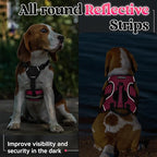 rabbitgoo Escape Proof Dog Harness, Soft Padded Full Body Pet Harness, Reflective Adjustable No Pull Vest with Lift Handle and Leash Clip for Large Dogs Walking Hiking Training, S, Pink